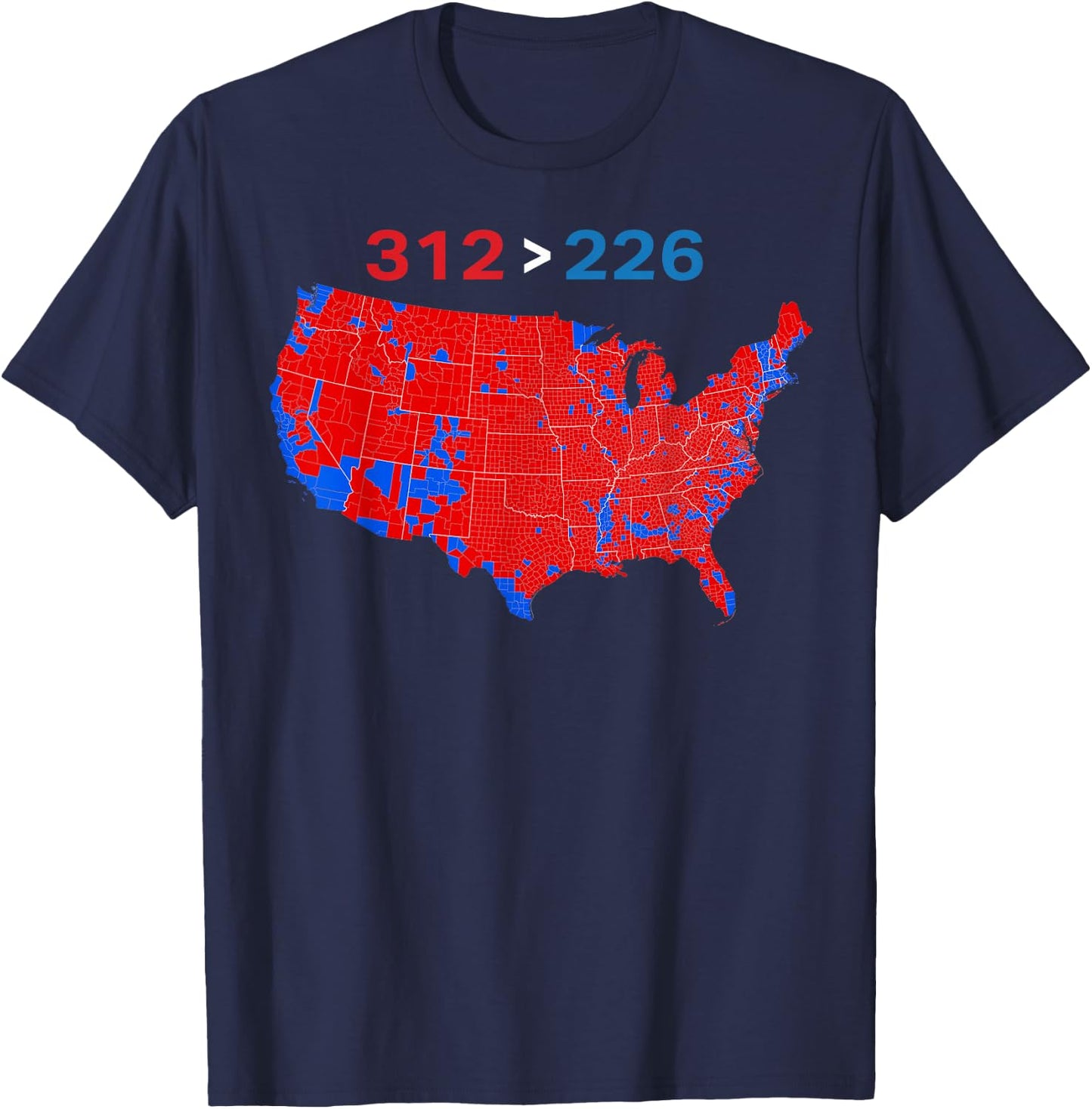 312 226 Red Wave Election Map T-Shirt - T-Shirt | Navy