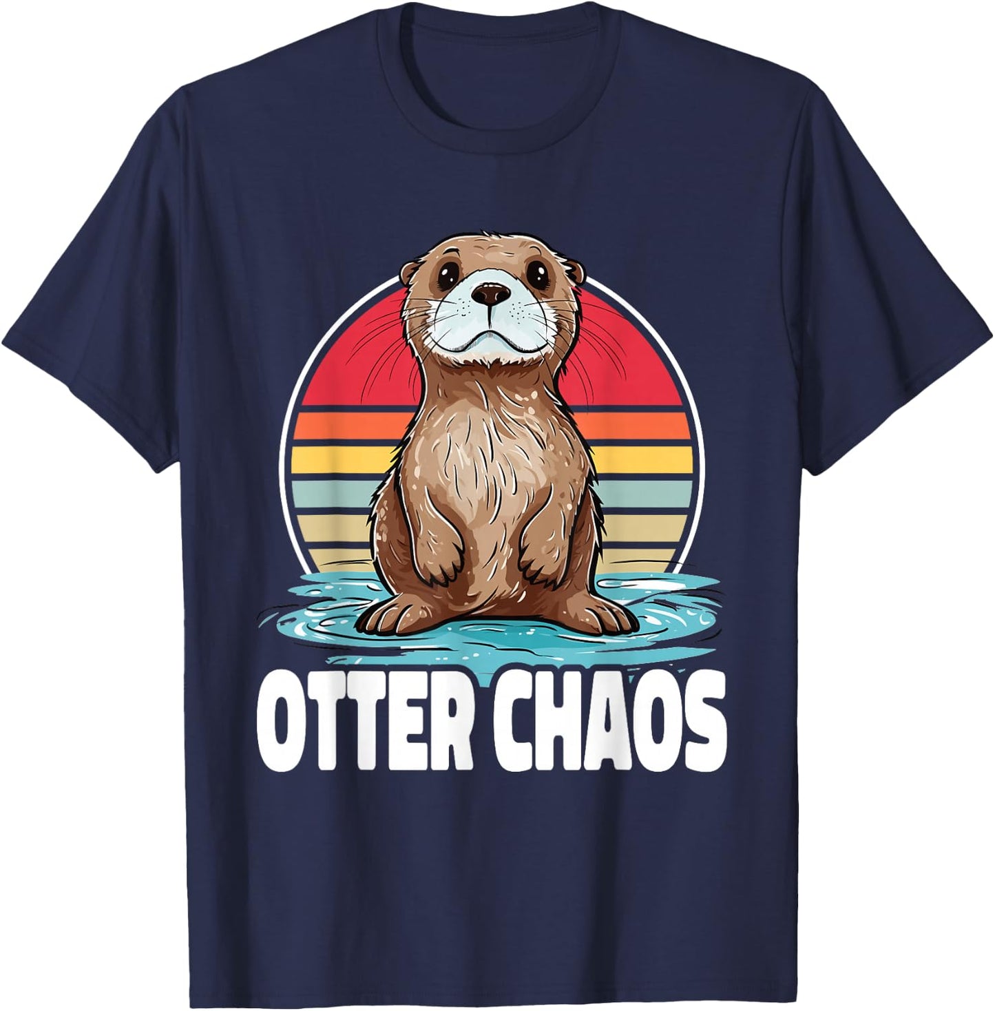 Otter Chaos Cute Otter T-Shirt - T-Shirt | Navy