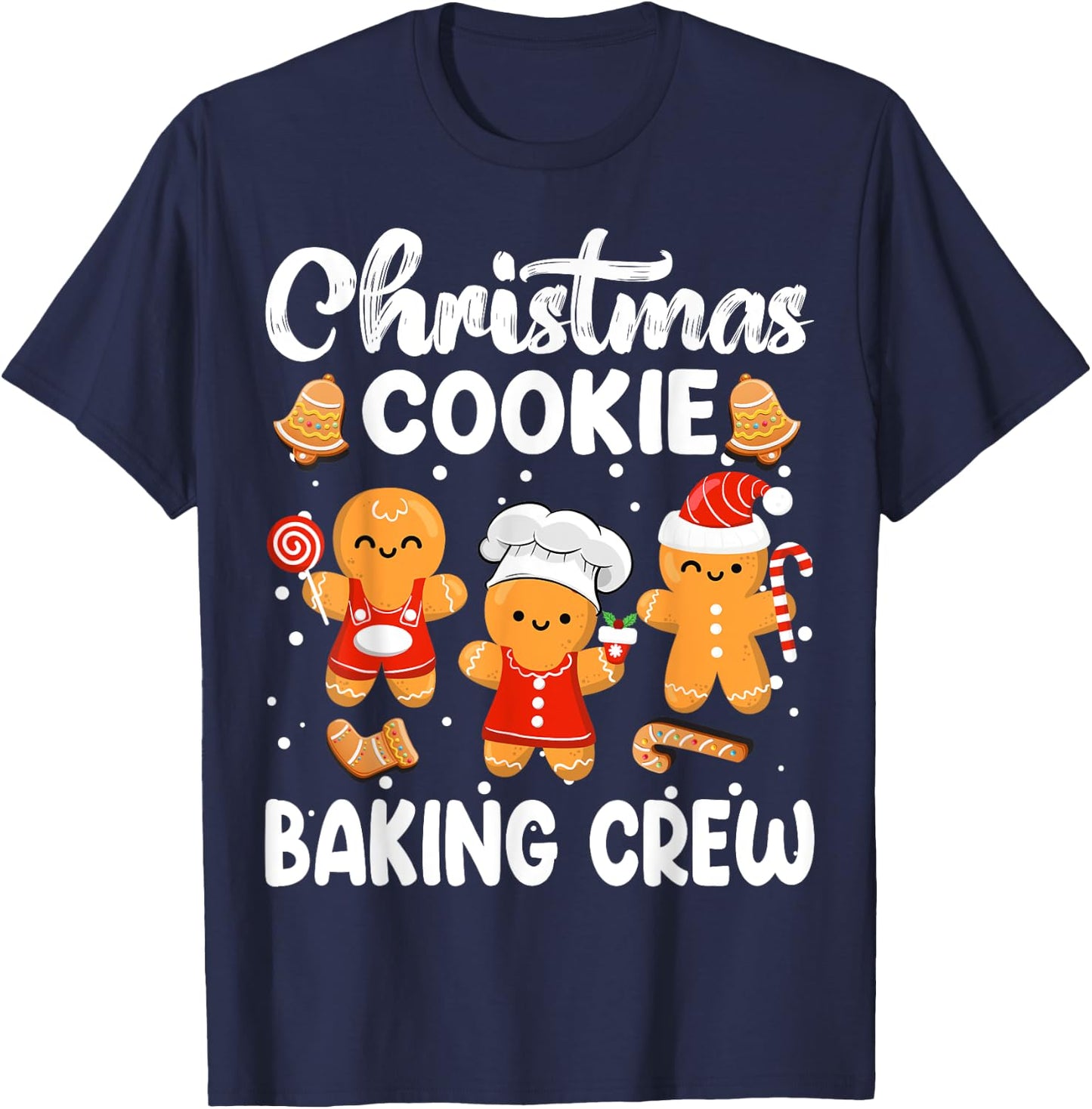 Cookie Baking Crew Gingerbread Christmas Family Matching T-Shirt - T-Shirt | Navy