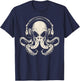 Octopus Musician Headphone Music Lover Octopus Kraken Ocean T-Shirt - T-Shirt | Navy