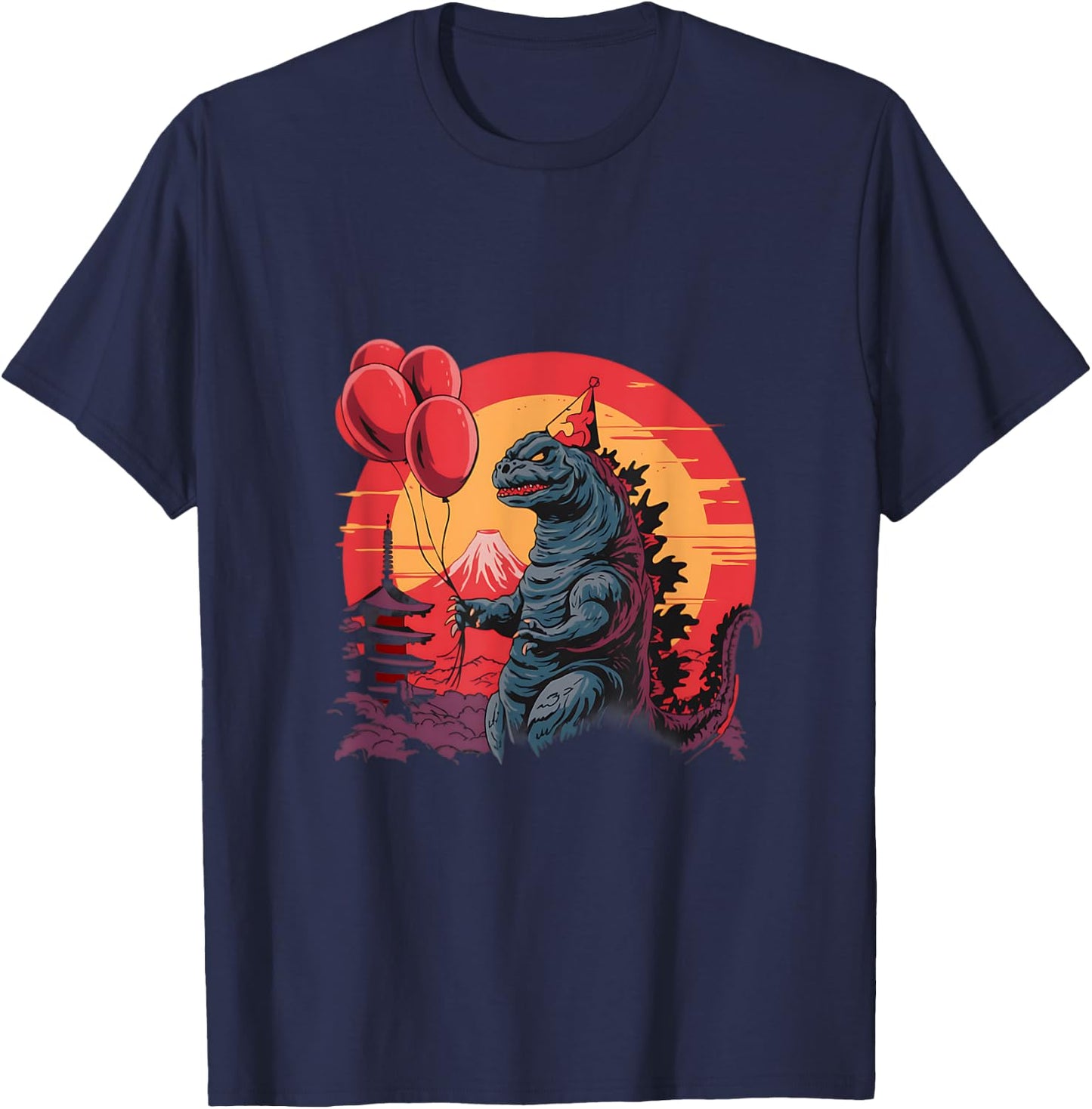 Kaiju Birthday Party Japan Monster Movie Bday Japanese T-Shirt - T-Shirt | Navy