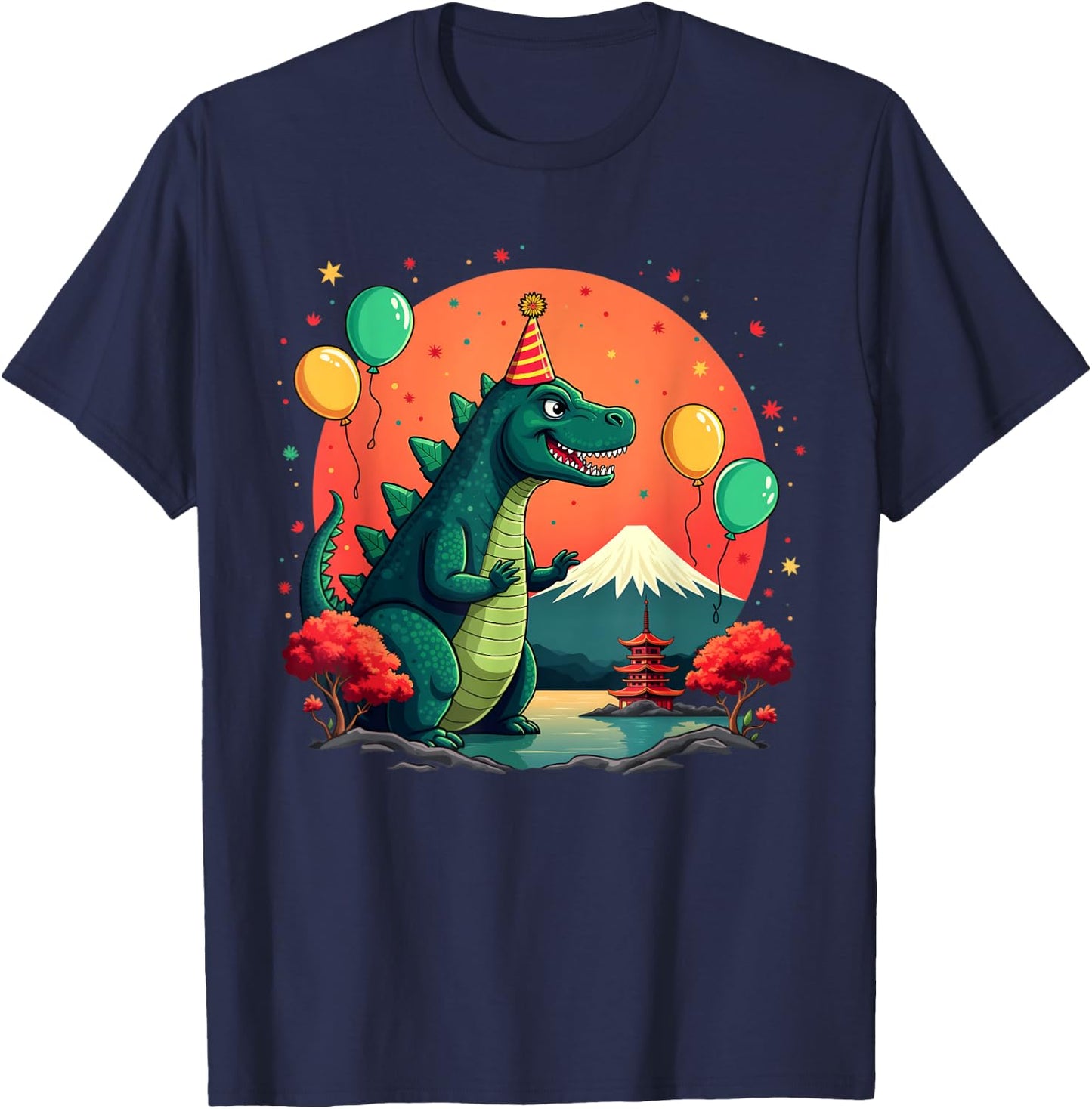 Kaiju Birthday Japan Monster Movie Bday Party Decorations T-Shirt - T-Shirt | Navy