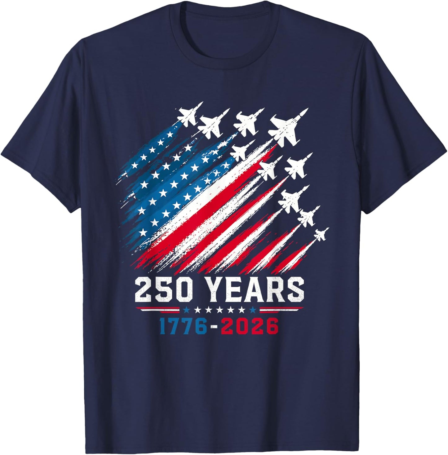250th Anniversary USA Patriotic 250 Years American 4th July T-Shirt - T-Shirt | Navy