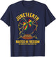 Juneteenth Rooted in Freedom Afro Girls Coquette Bow 1865 T-Shirt - T-Shirt | Navy
