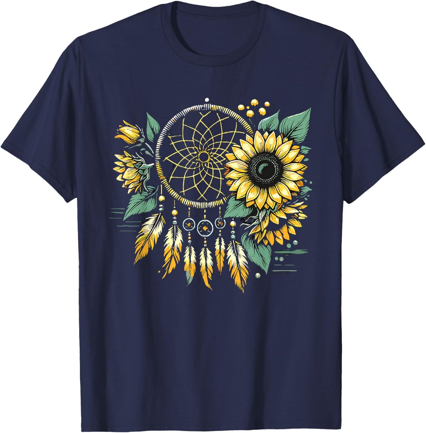 Surreal Dream Catcher Bohemian Spiritual festival fashion T-Shirt - T-Shirt | Navy