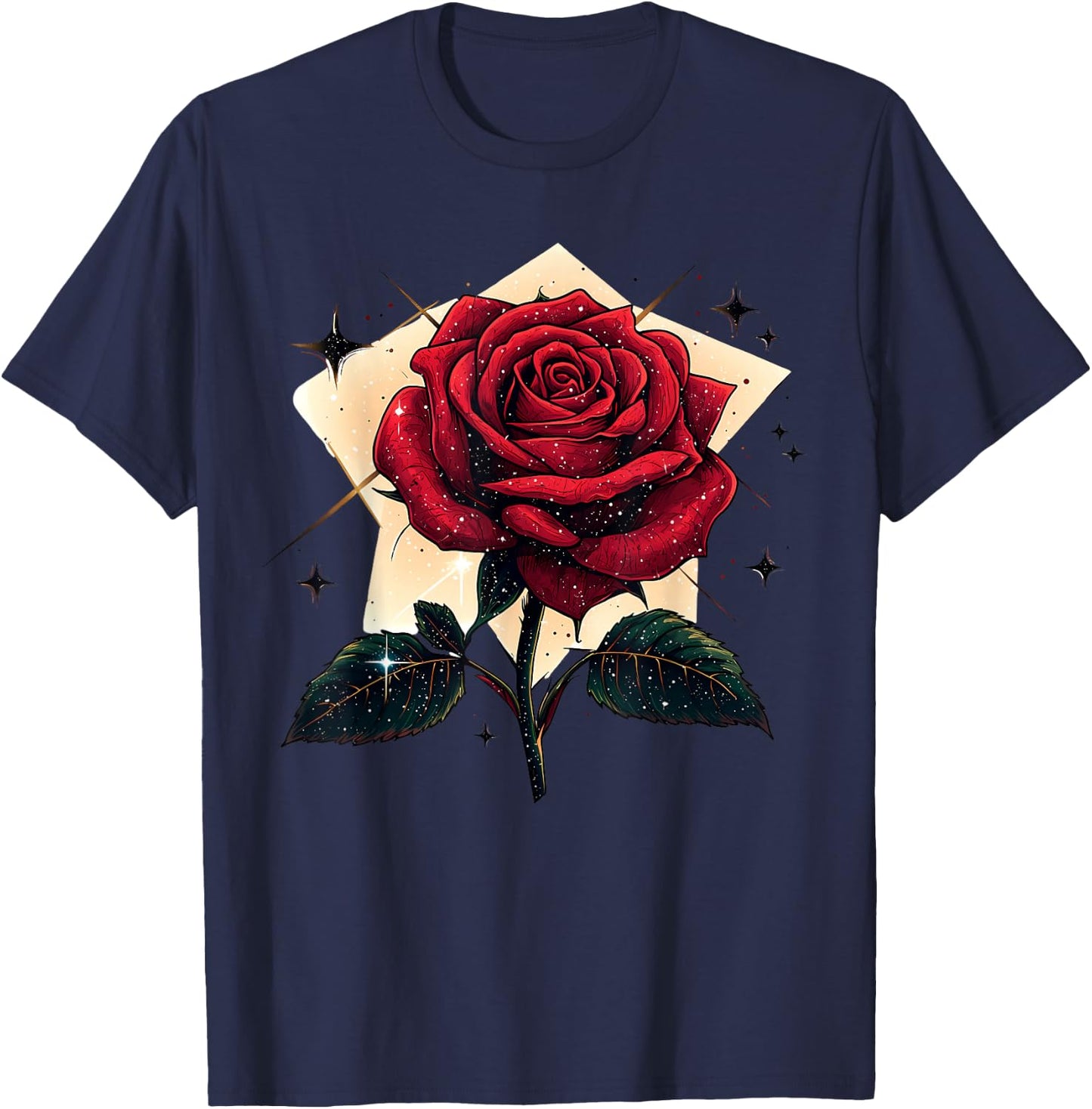 Red Rose Flower Botanist Garden Flower Red Rose T-Shirt - T-Shirt | Navy