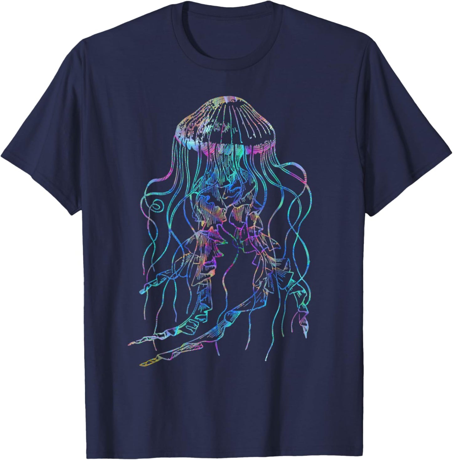 Psychedelic Trippy Jellyfish Shirt T-Shirt - T-Shirt | Navy
