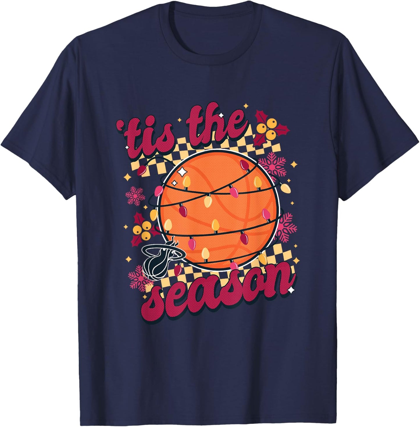 NBA Miami Heat Christmas Tis The Season T-Shirt - T-Shirt | Navy