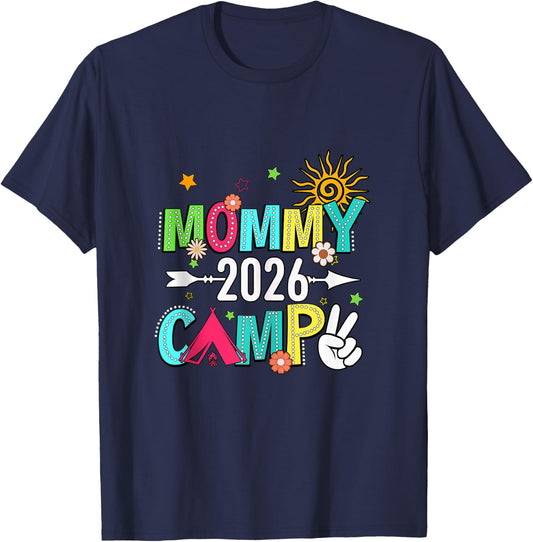 Mommy Camp 2026 Family Vacation Summer Camping Crew Kids T-Shirt - T-Shirt | Navy