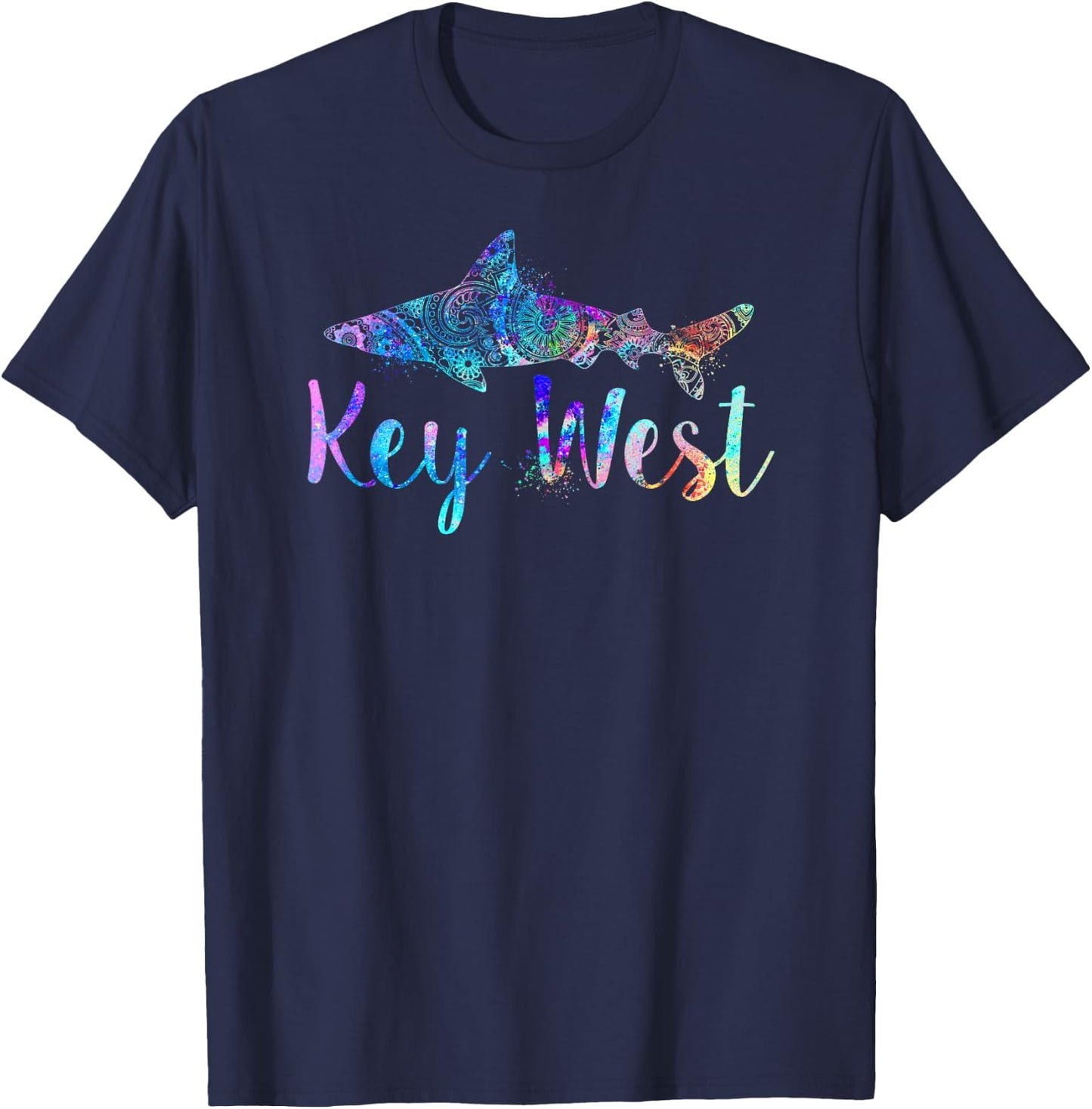 Key West Florida Shark Fishing Diving Trip Vacation Souvenir T-Shirt - T-Shirt | Navy