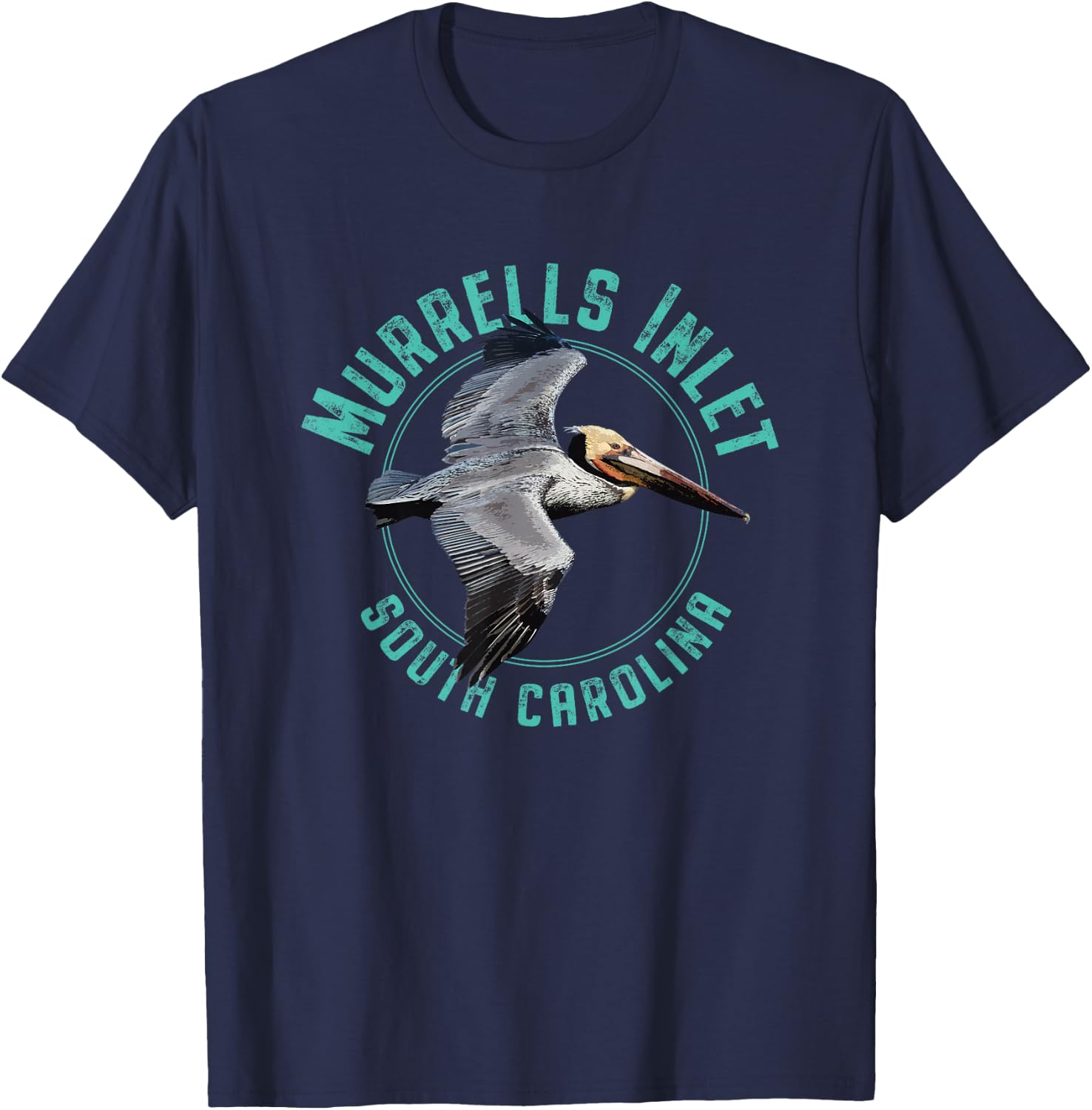 Murrells Inlet South Carolina Pelican Design T-Shirt - T-Shirt | Navy