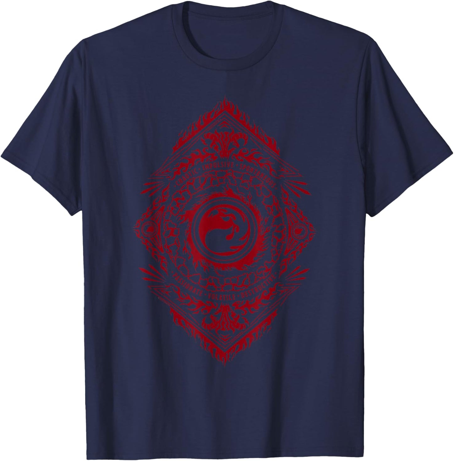 Magic: The Gathering Red Mountain Mana , black T-Shirt - T-Shirt | Navy