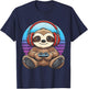 Retro Sloth gaming T-Shirt - T-Shirt | Navy