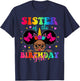 Sister of The Birthday Girl Princess Afro Melanin Unicorn T-Shirt - T-Shirt | Navy