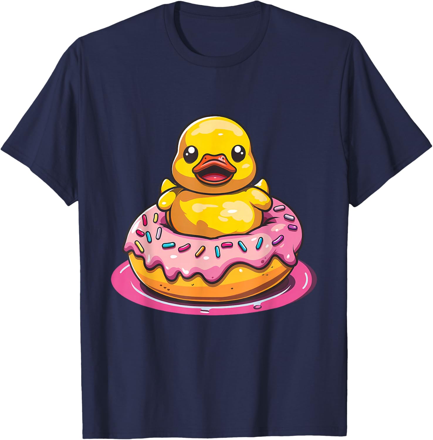 Rubber Duck Rubber Duckie Donut Rubber Duckling Duck Lover T-Shirt - T-Shirt | Navy