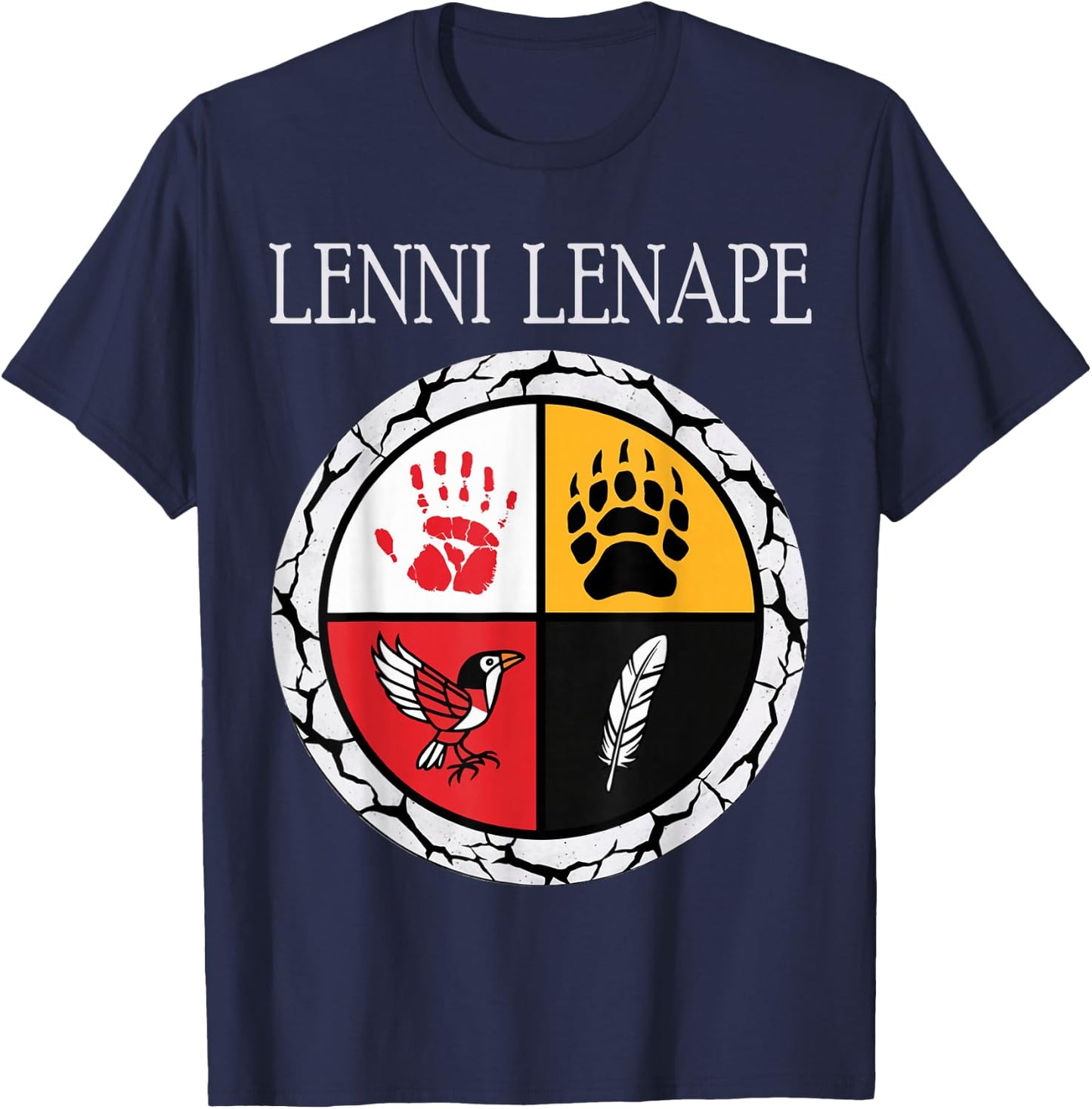 Lenni Lenape Delaware Native American Medicine Wheel T-Shirt - T-Shirt | Navy