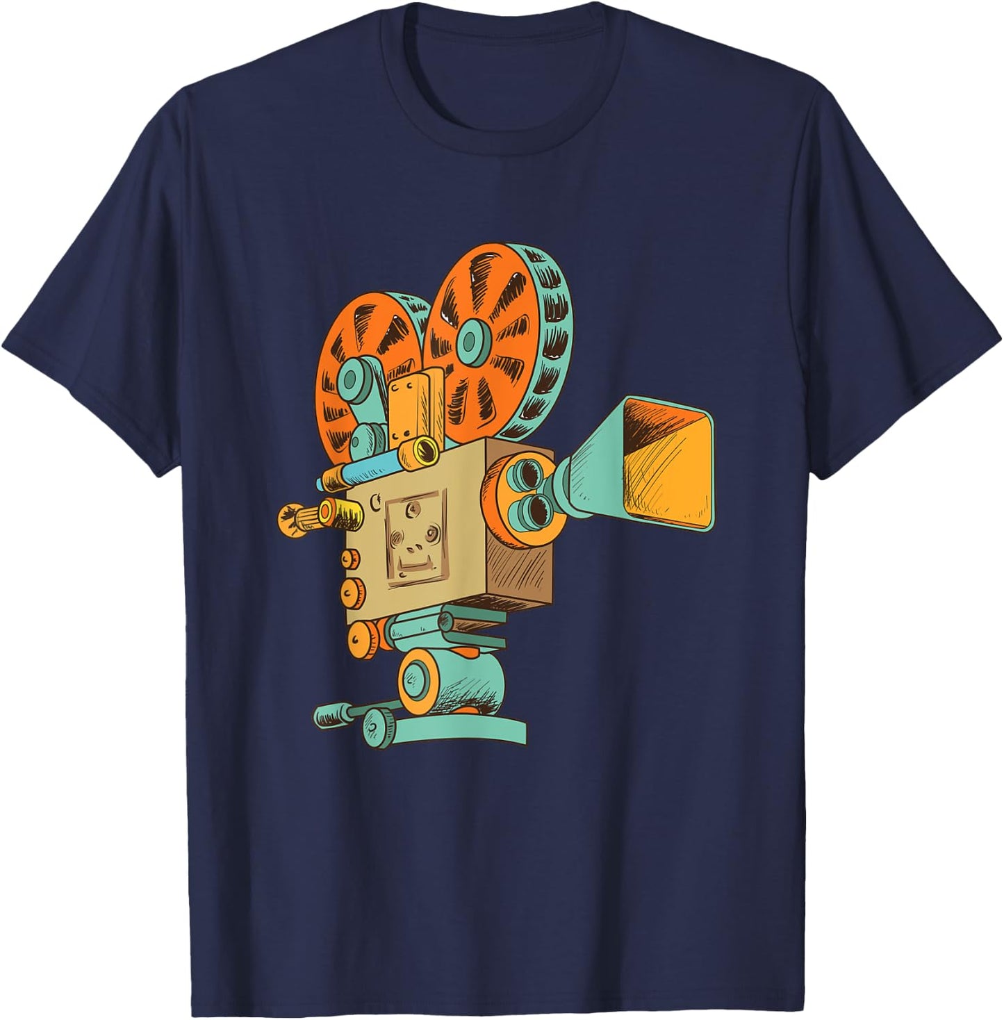 Retro Vintage Film Camera for Filmmakers and Movie Directors T-Shirt - T-Shirt | Navy