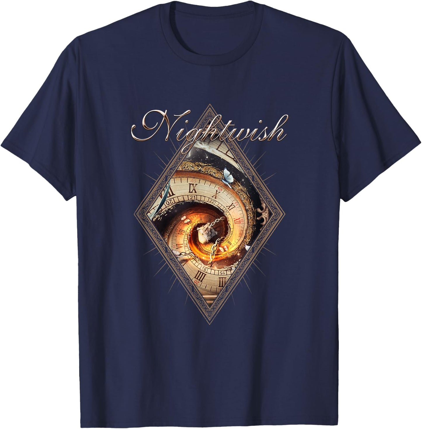 Yesterwynde (Album Cover + Logo) , Black, S T-Shirt - T-Shirt | Navy