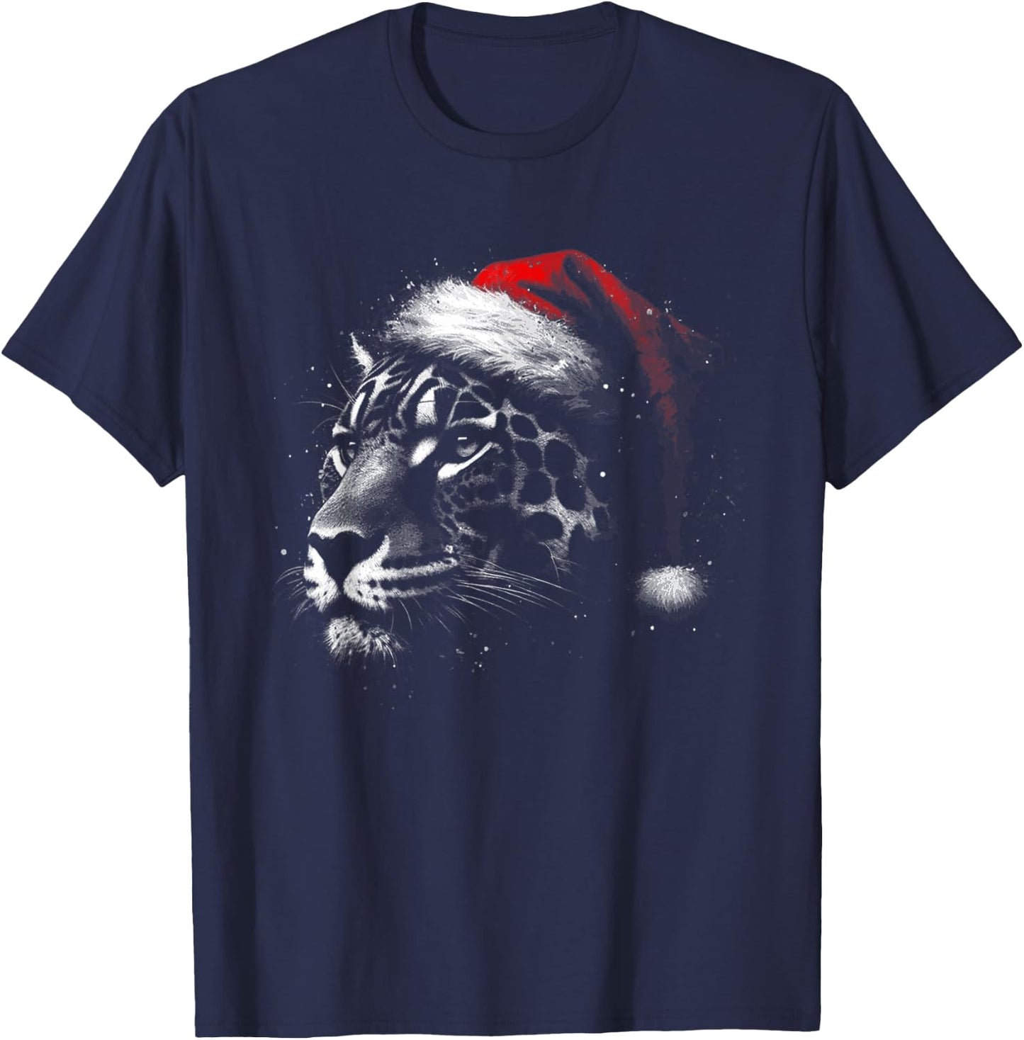 Jaguar Santa Hat - Funny Cheetah Xmas Christmas Lover T-Shirt - T-Shirt | Navy