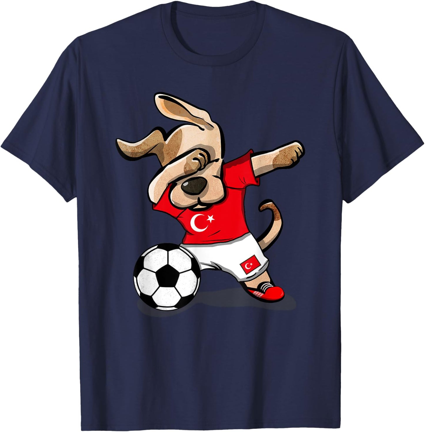 Dog Dabbing Soccer Turkey Jersey Shirt Turkish Football Men Women Kids T-Shirt - T-Shirt | Navy