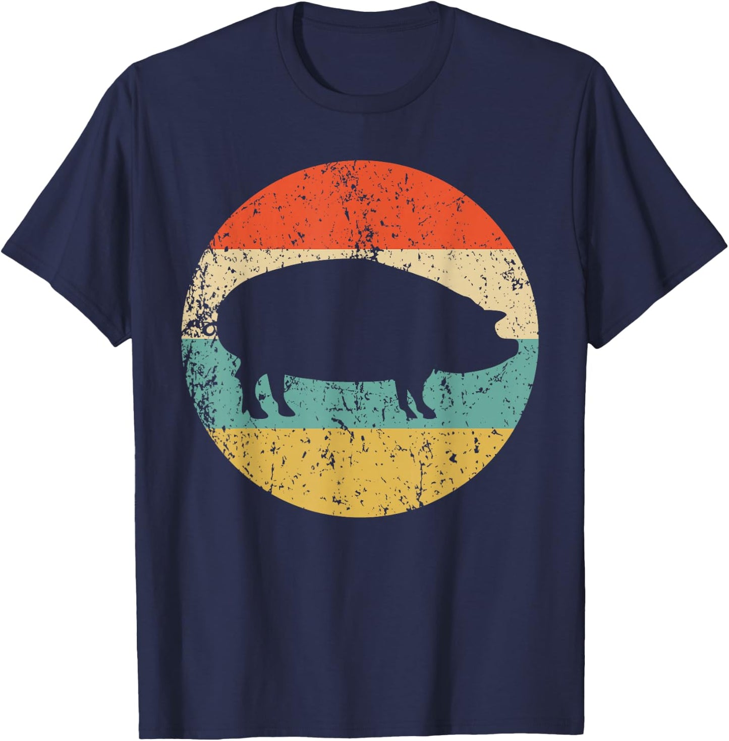 Pig Roast Retro Style BBQ Cookout T-Shirt - T-Shirt | Navy