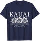 Kauai Hawaii Hawaiian Hibiscus Flowers Surfer Souvenir T-Shirt - T-Shirt | Navy