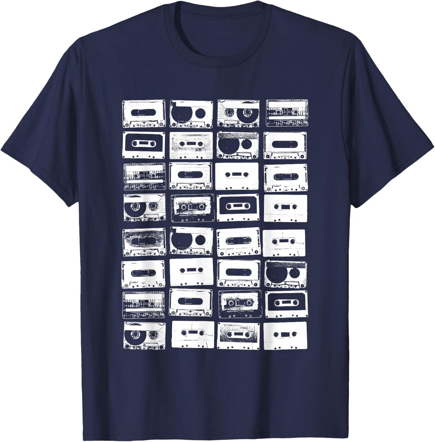 Cassette Tapes 1980s Music Graphic T-Shirt - T-Shirt | Navy
