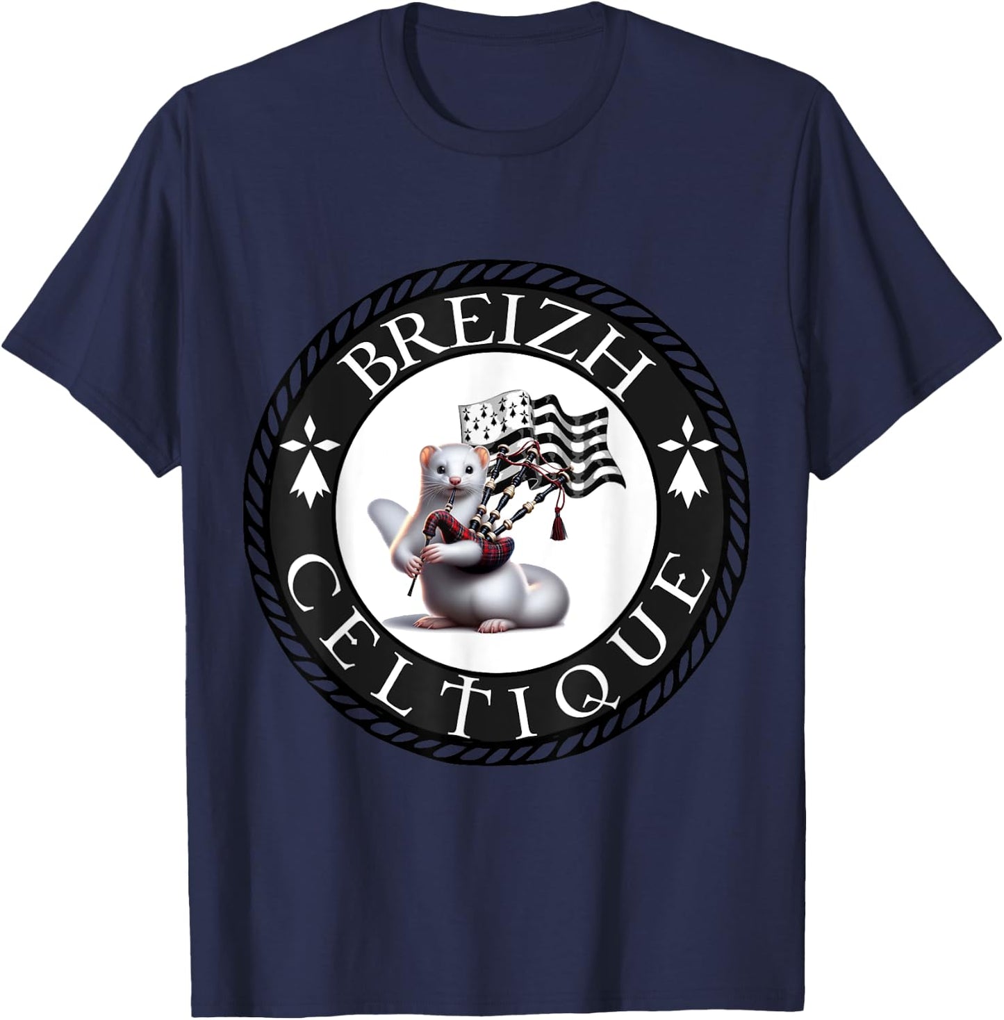 L'Hermine Bretonne , Blue, S T-Shirt - T-Shirt | Navy