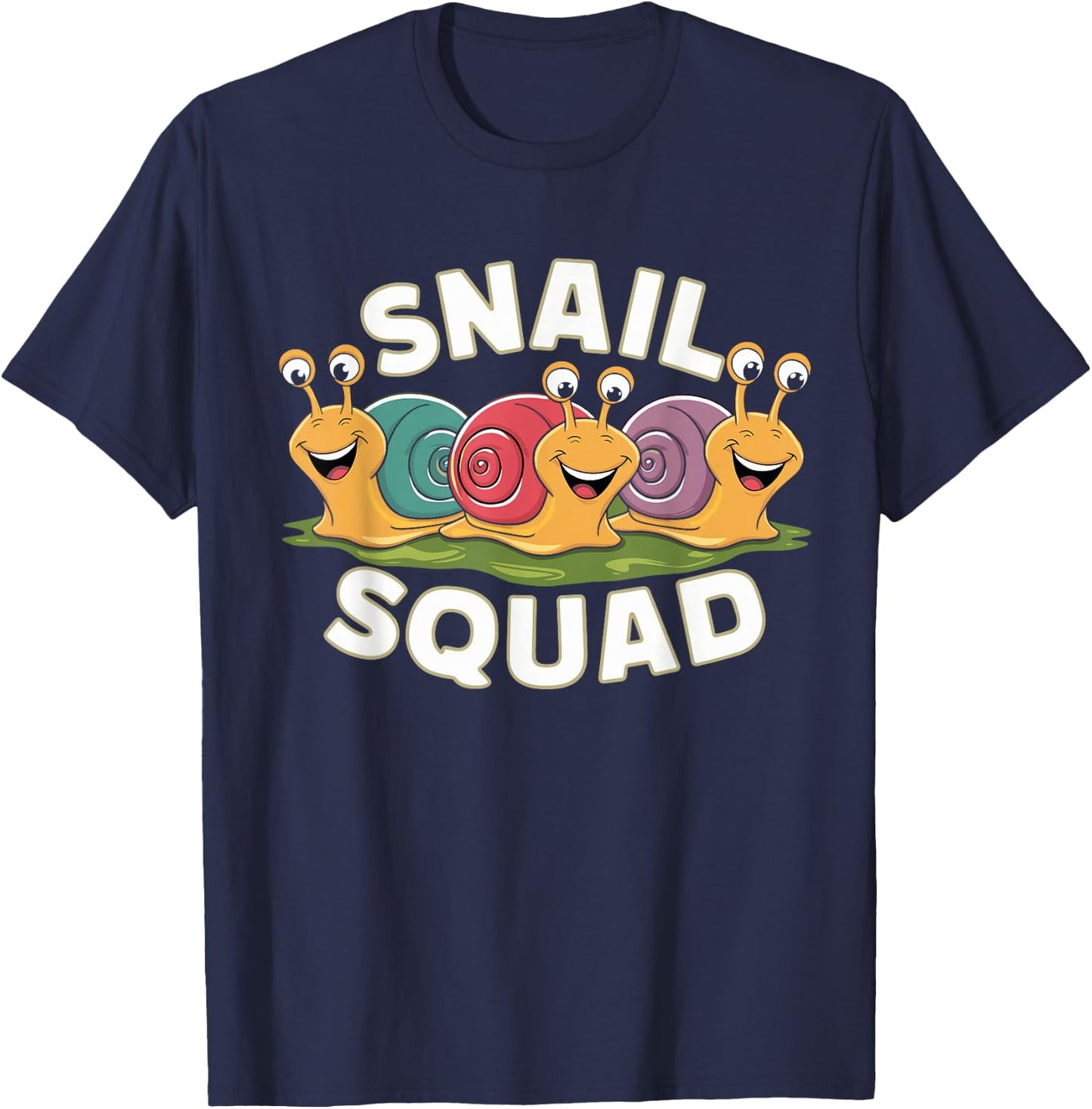 Snail Squad Design for Snail Lover Stuff | Cool Snail T-Shirt - T-Shirt | Navy