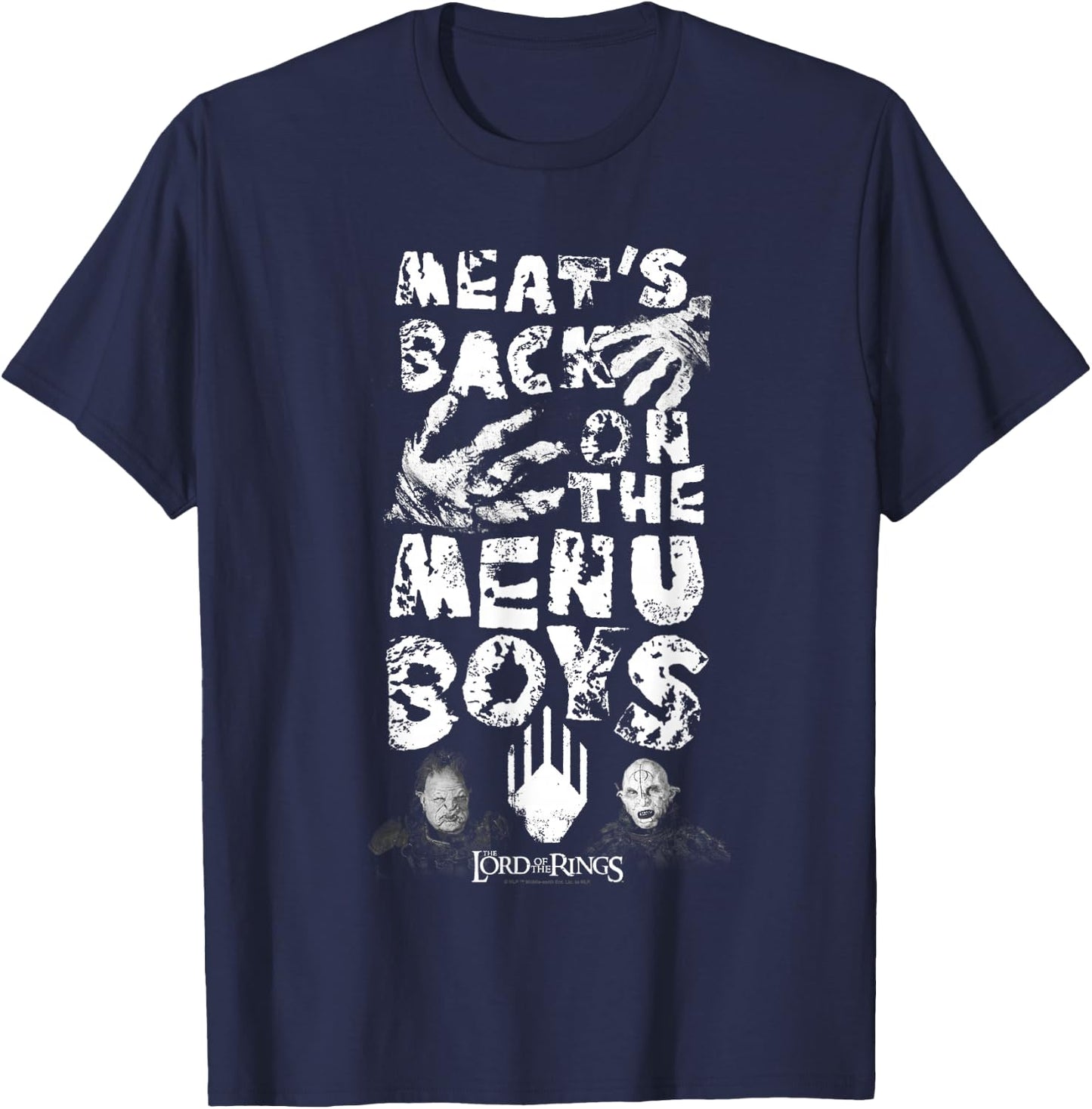 The Lord of the Rings Meat's Back On The Menu Boys Vintage T-Shirt - T-Shirt | Navy