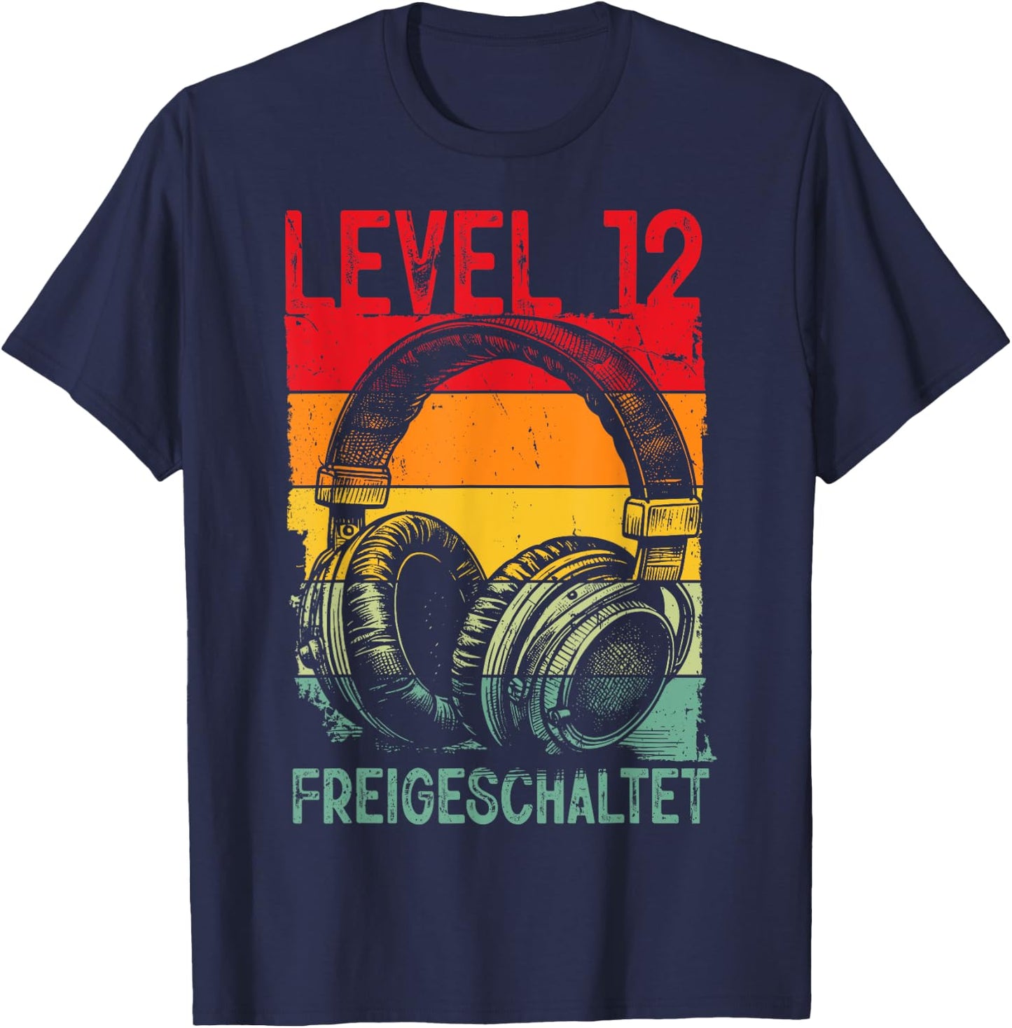 12th Birthday Boys Video Gamer Level 12 Unlocked Boys , black T-Shirt - T-Shirt | Navy