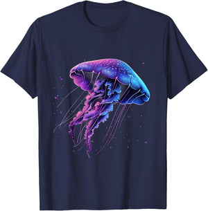 Jellyfish Sea Ocean Jellyfish Ocean Sea Animal Lover Artwork T-Shirt - T-Shirt | Navy