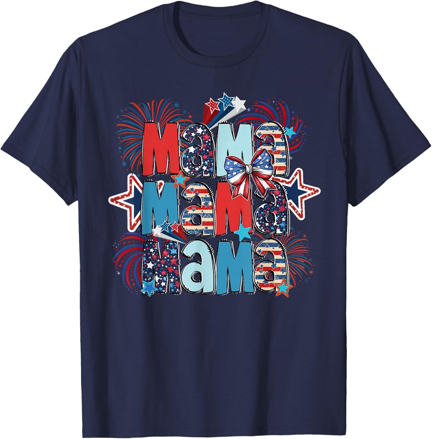 American Mama 4th of July Patriotic Mom Mothers Day Women T-Shirt - T-Shirt | Navy