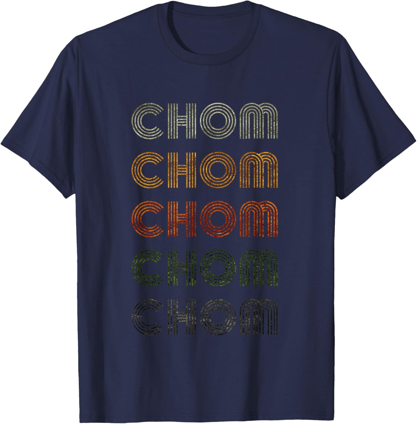 Love Heart Chom Grunge Vintage Style Black Chom T-Shirt - T-Shirt | Navy