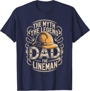 Dad The Lineman The Myth The Legend T-Shirt - T-Shirt | Navy