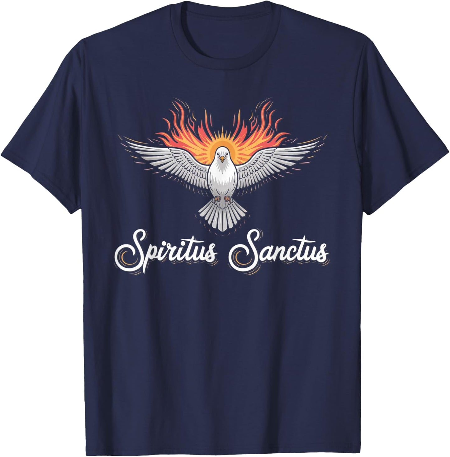 Holy Spirit Confirmation Latin Mass Catholic T-Shirt - T-Shirt | Navy