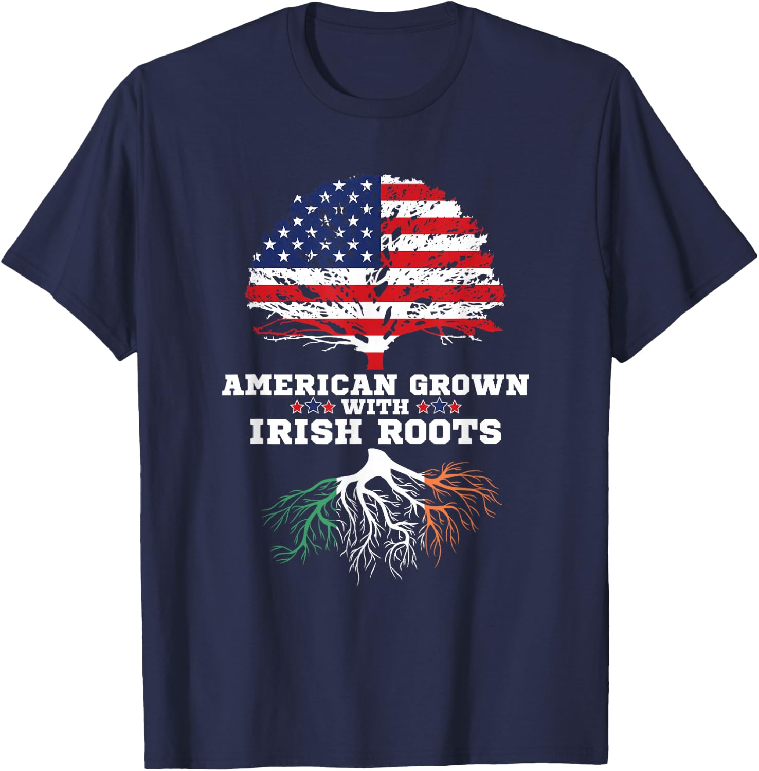 Ireland Roots American Grown Irish Roots Ireland T-Shirt - T-Shirt | Navy