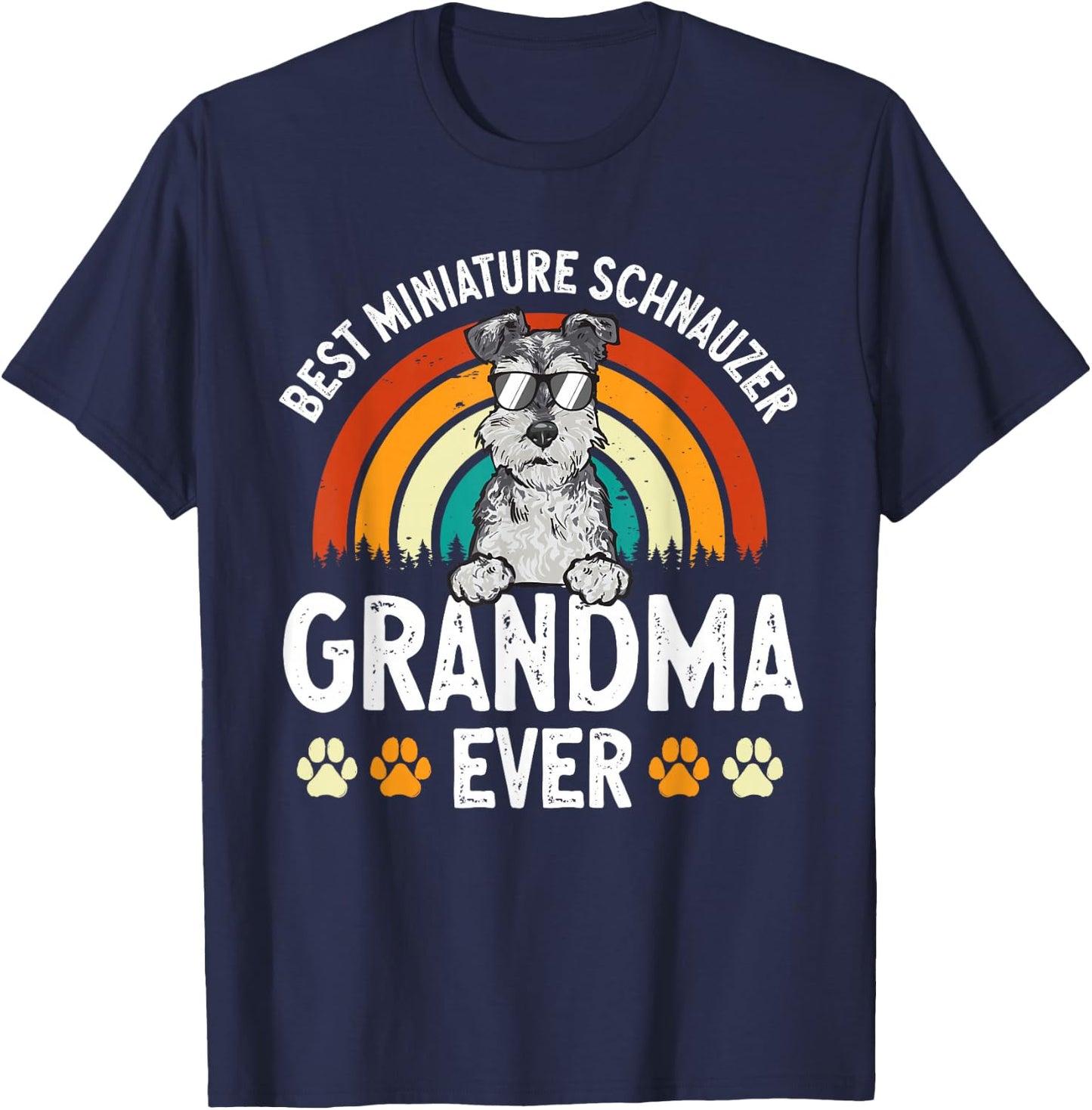 Miniature Schnauzer Dog Grandma Mini Schnauzer T-Shirt - T-Shirt | Navy