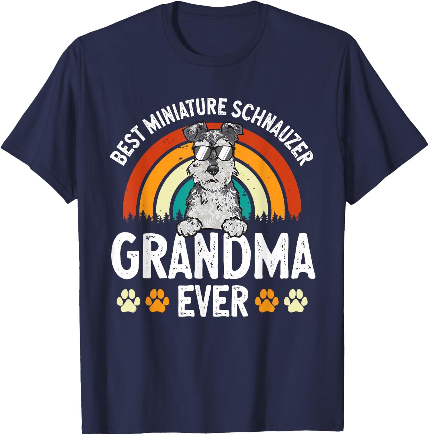 Miniature Schnauzer Dog Grandma Mini Schnauzer T-Shirt - T-Shirt | Navy
