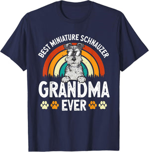Miniature Schnauzer Dog Grandma Mini Schnauzer T-Shirt - T-Shirt | Navy