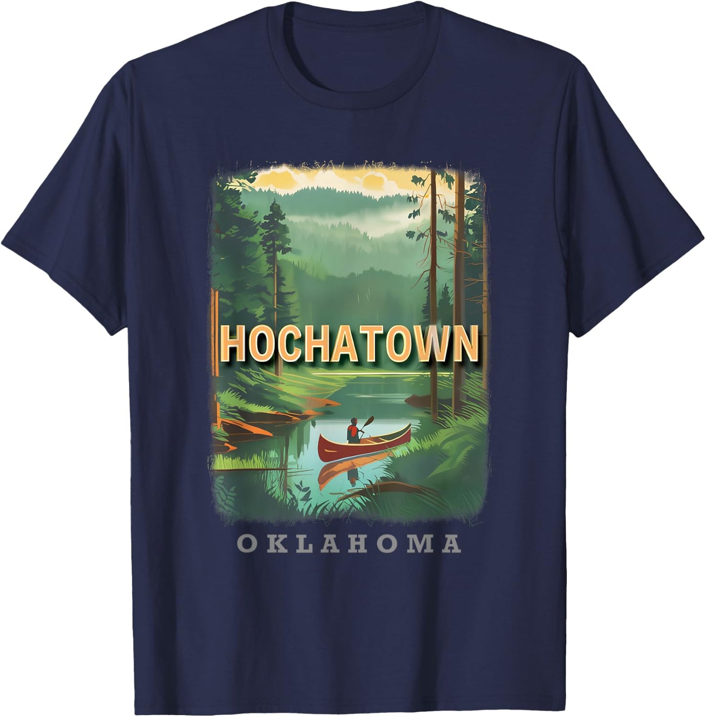 Hochatown Oklahoma OK Serene Beavers Bend SD277 T-Shirt - T-Shirt | Navy