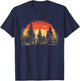 Sunset Tree Nature Lovers Trees Retro Forest T-Shirt - T-Shirt | Navy