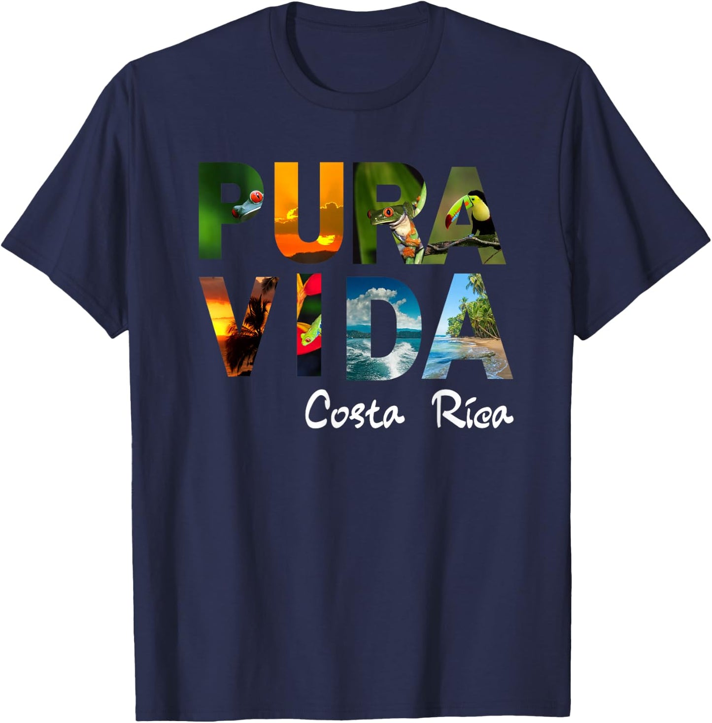 Pura Vida Costa Rica Men Women Kids Friend Gift Souvenir T-Shirt - T-Shirt | Navy