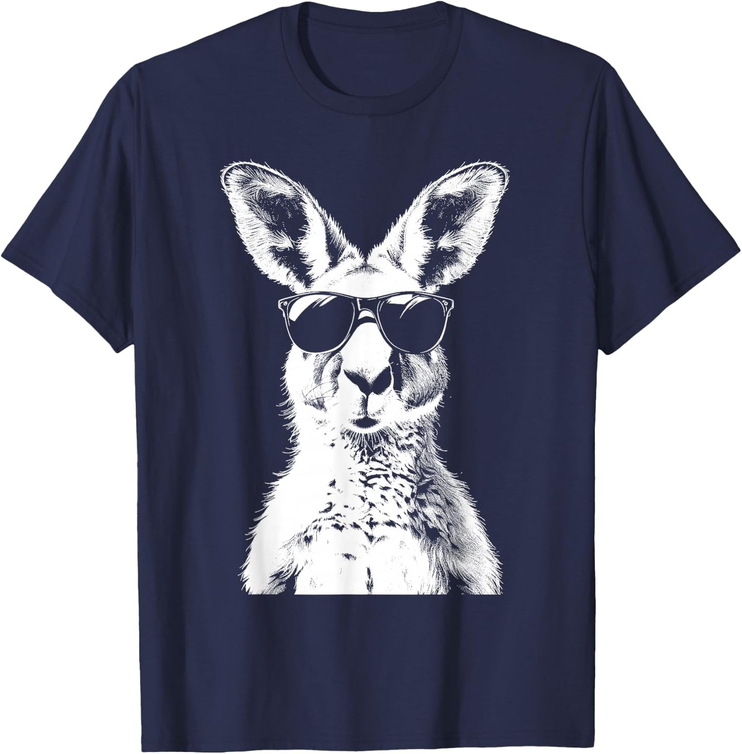 Kangaroo Wearing Sunglasses Funny Animal Australia , black T-Shirt - T-Shirt | Navy