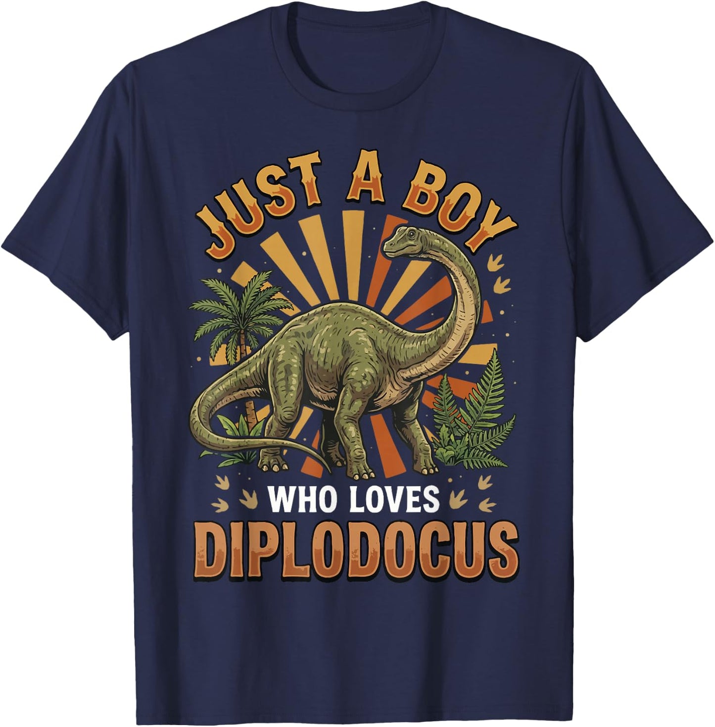 Just A Boy Who Loves Diplodocus T-Shirt - T-Shirt | Navy
