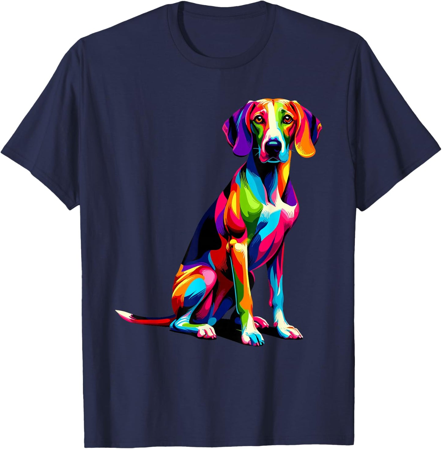 Colorful Pop Art American Foxhound Foxhounds T-Shirt - T-Shirt | Navy
