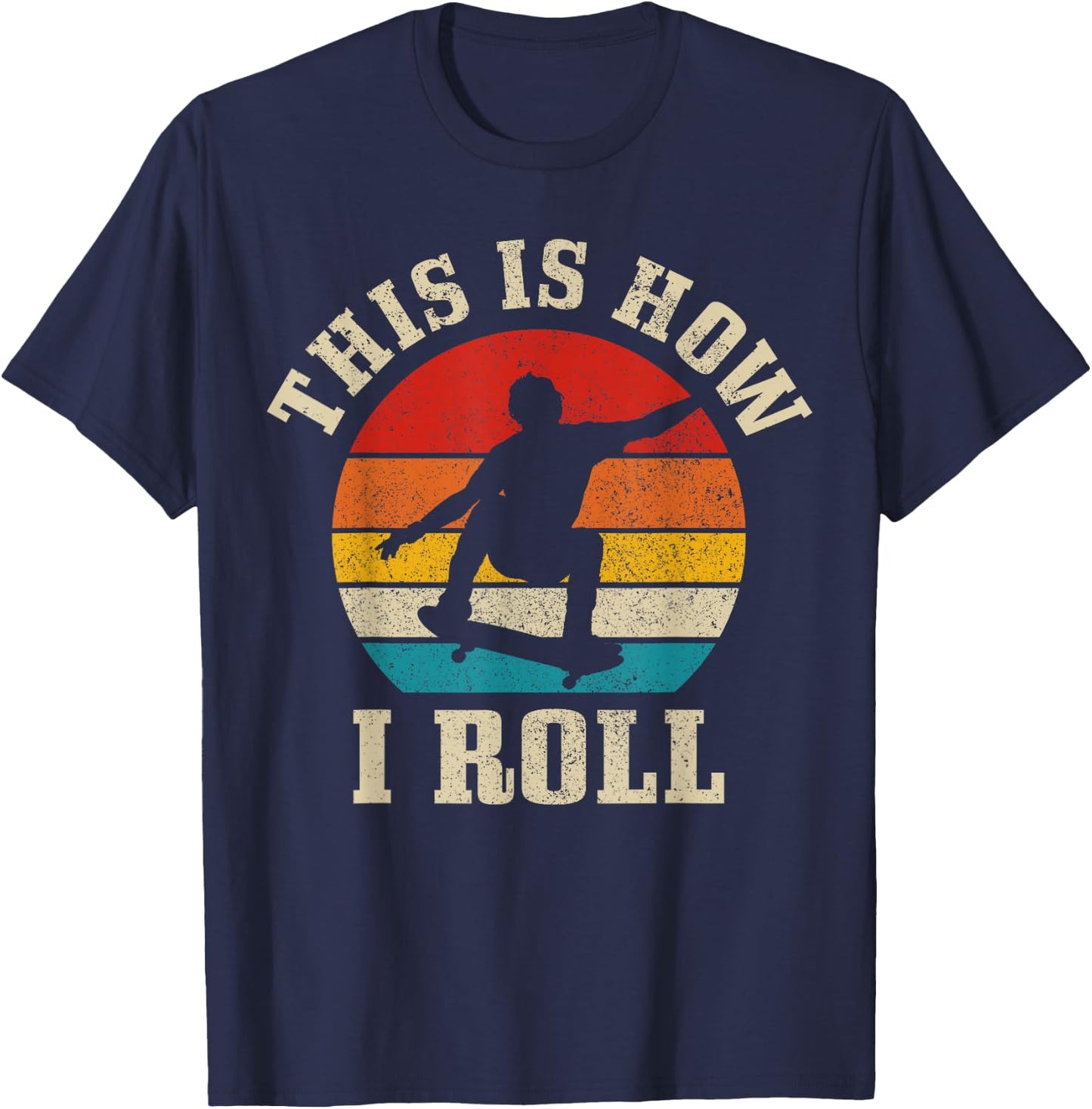 Skater Gift Vintage Skateboarding Skateboard Skate Skating T-Shirt - T-Shirt | Navy