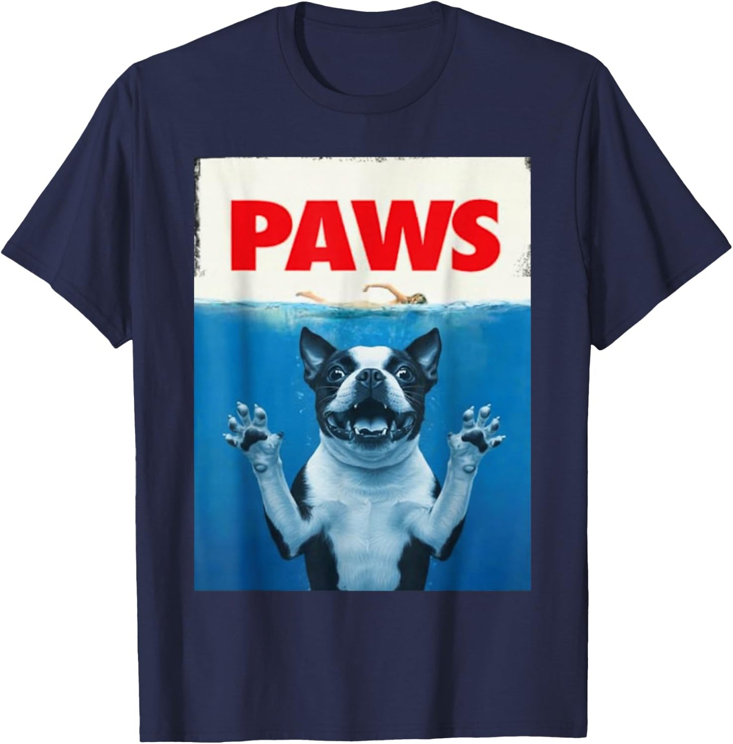 Paws Boston Terrier Dog Shirts Funny Gifts Women Kid T-Shirt - T-Shirt | Navy
