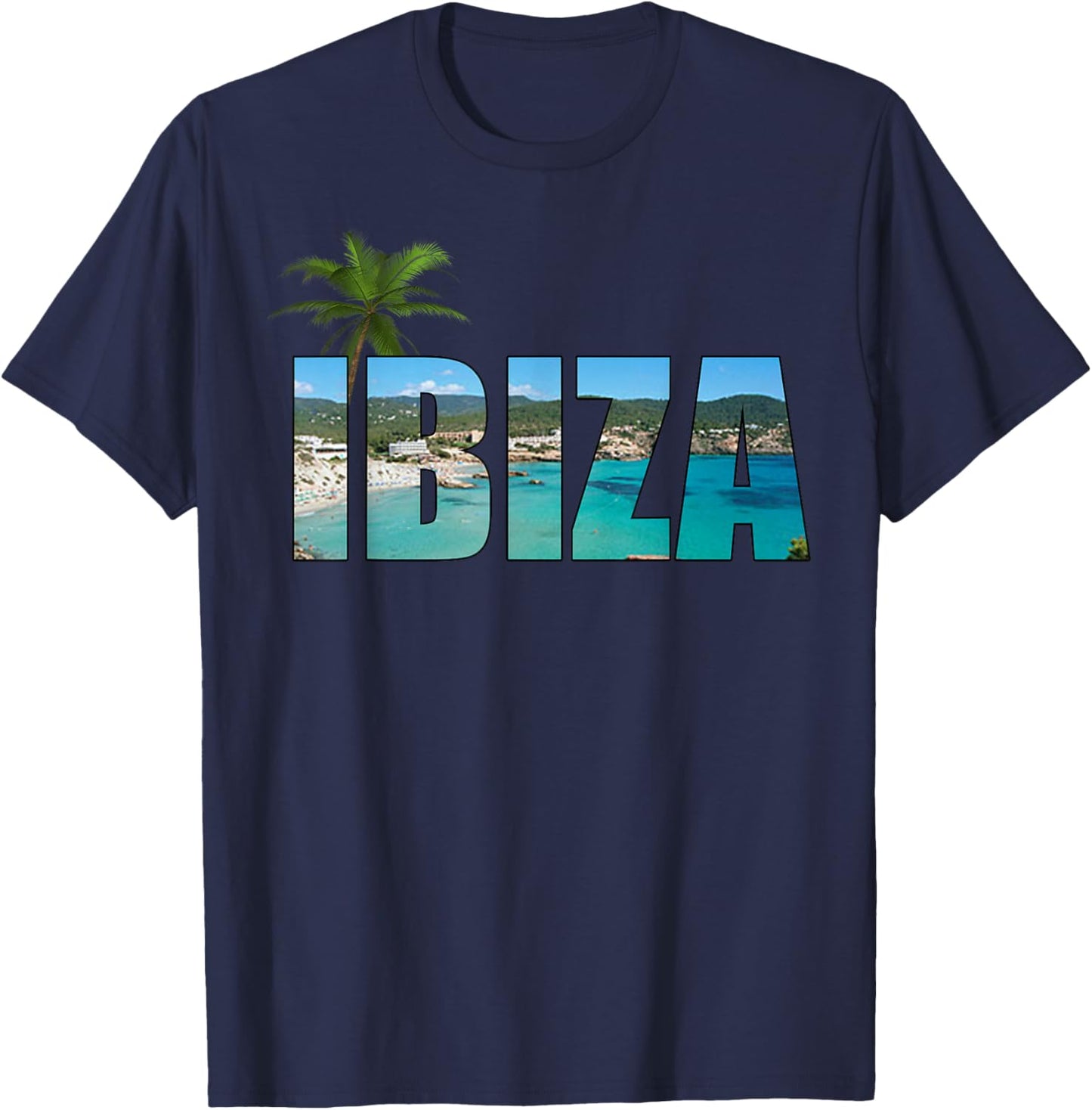 Ibiza Espana Beach Palm Tree Party Destination Gift T-Shirt - T-Shirt | Navy