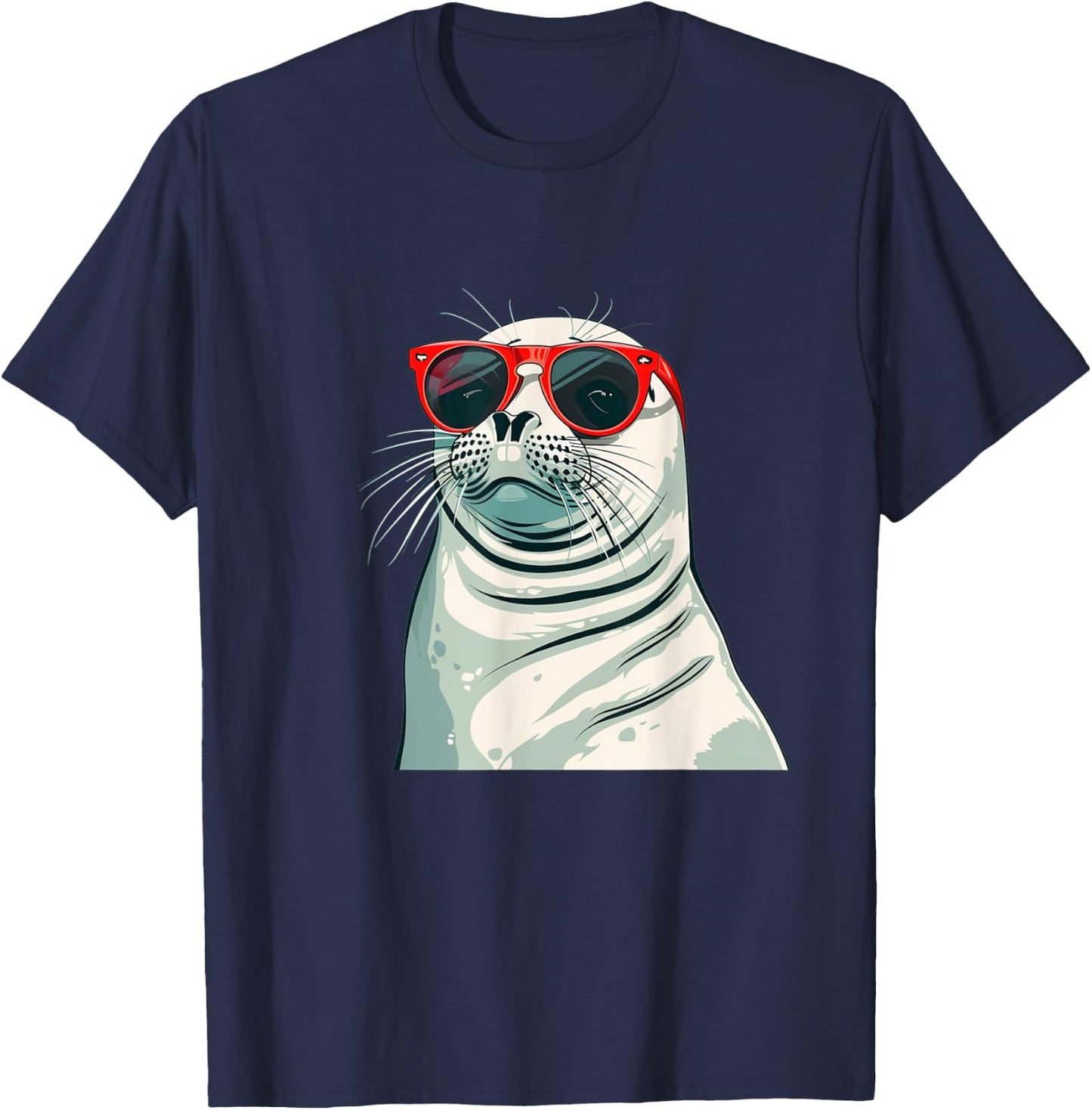 White seal with red sunglasses costume T-Shirt - T-Shirt | Navy